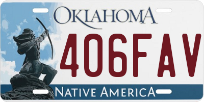 OK license plate 406FAV