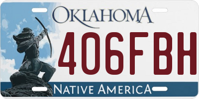 OK license plate 406FBH