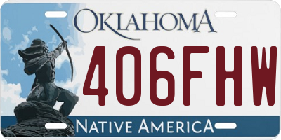 OK license plate 406FHW