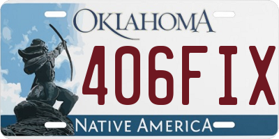 OK license plate 406FIX