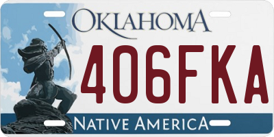OK license plate 406FKA