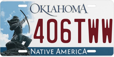 OK license plate 406TWW