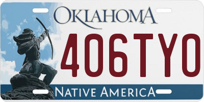 OK license plate 406TYO