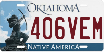 OK license plate 406VEM