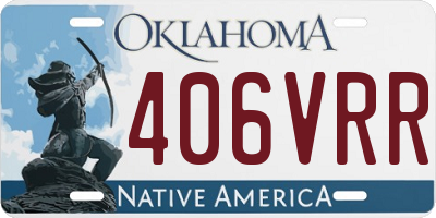 OK license plate 406VRR