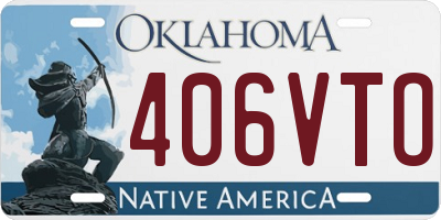 OK license plate 406VTO