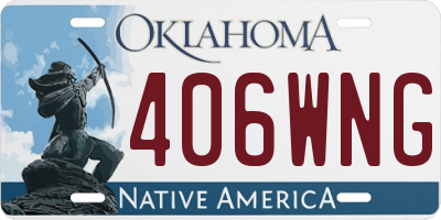 OK license plate 406WNG