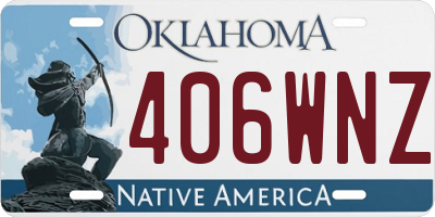 OK license plate 406WNZ