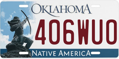 OK license plate 406WUO