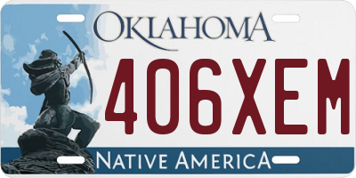 OK license plate 406XEM