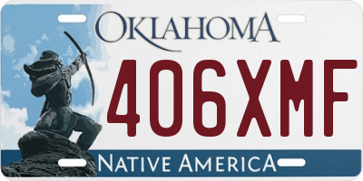 OK license plate 406XMF