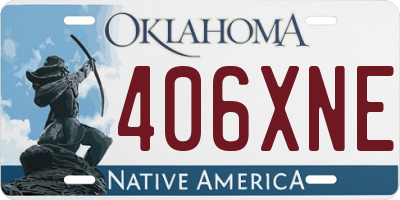 OK license plate 406XNE