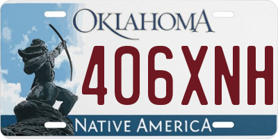 OK license plate 406XNH