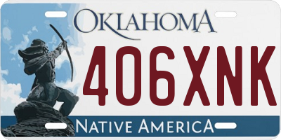 OK license plate 406XNK