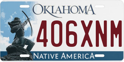 OK license plate 406XNM