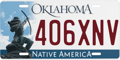 OK license plate 406XNV