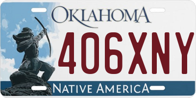 OK license plate 406XNY