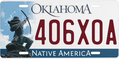 OK license plate 406XOA