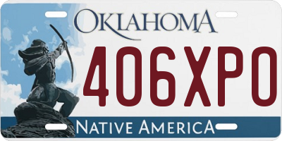 OK license plate 406XPO