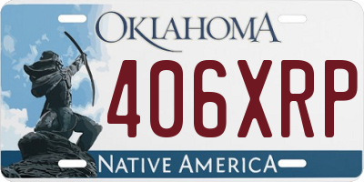 OK license plate 406XRP