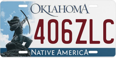 OK license plate 406ZLC