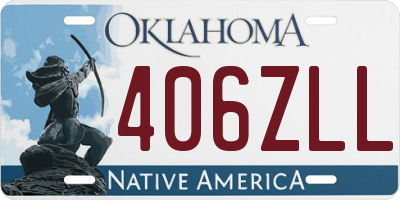OK license plate 406ZLL