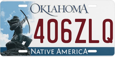 OK license plate 406ZLQ