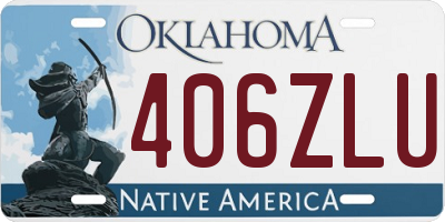OK license plate 406ZLU