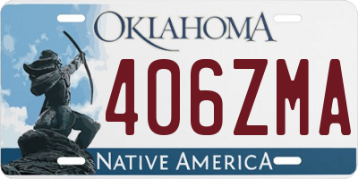 OK license plate 406ZMA