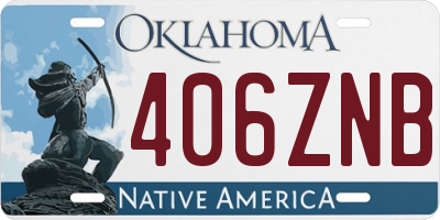 OK license plate 406ZNB