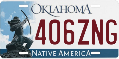OK license plate 406ZNG