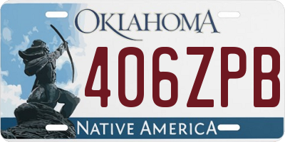 OK license plate 406ZPB