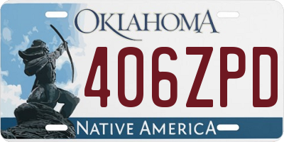 OK license plate 406ZPD