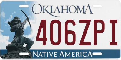 OK license plate 406ZPI