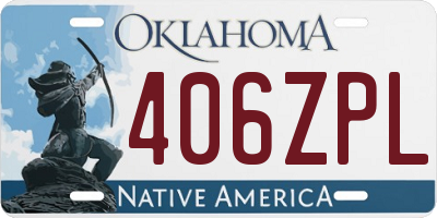 OK license plate 406ZPL
