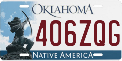 OK license plate 406ZQG