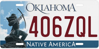 OK license plate 406ZQL