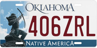 OK license plate 406ZRL