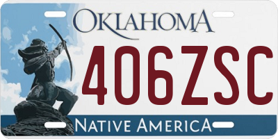 OK license plate 406ZSC