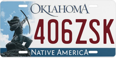 OK license plate 406ZSK