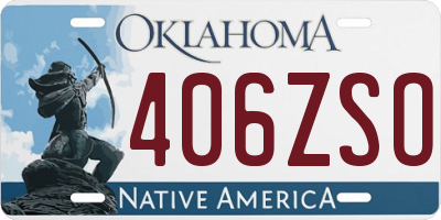OK license plate 406ZSO