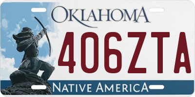 OK license plate 406ZTA