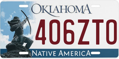 OK license plate 406ZTO