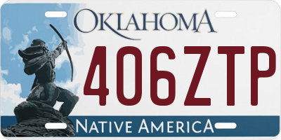 OK license plate 406ZTP