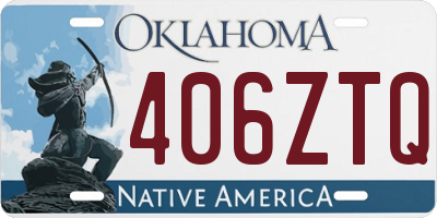 OK license plate 406ZTQ