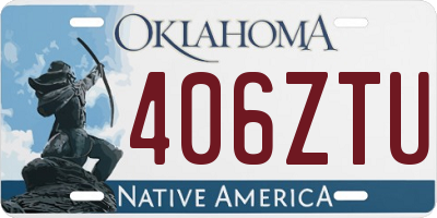 OK license plate 406ZTU
