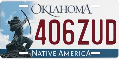 OK license plate 406ZUD