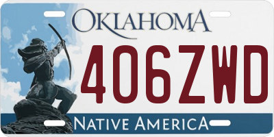 OK license plate 406ZWD