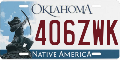 OK license plate 406ZWK