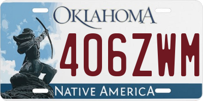 OK license plate 406ZWM